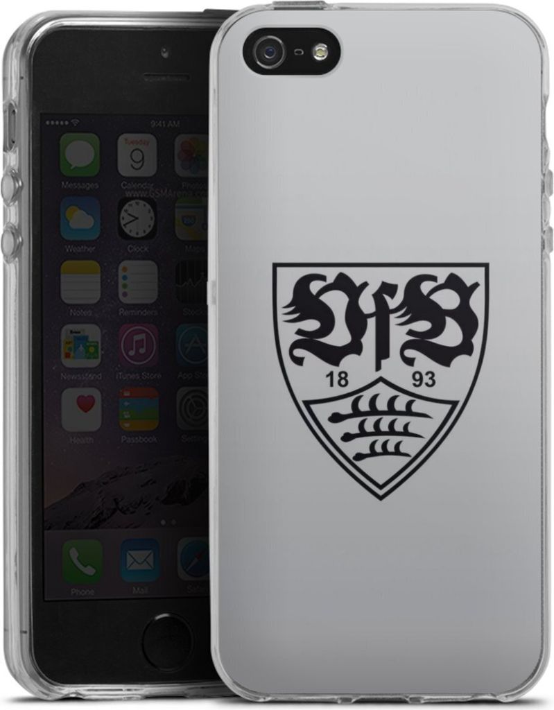 DeinDesign Handyhülle für Apple iPhone SE (2016-2019) Silikon Hülle Case Smartphone Schutzhülle Logo Offizielles Lizenzprodukt VfB Stuttgart
