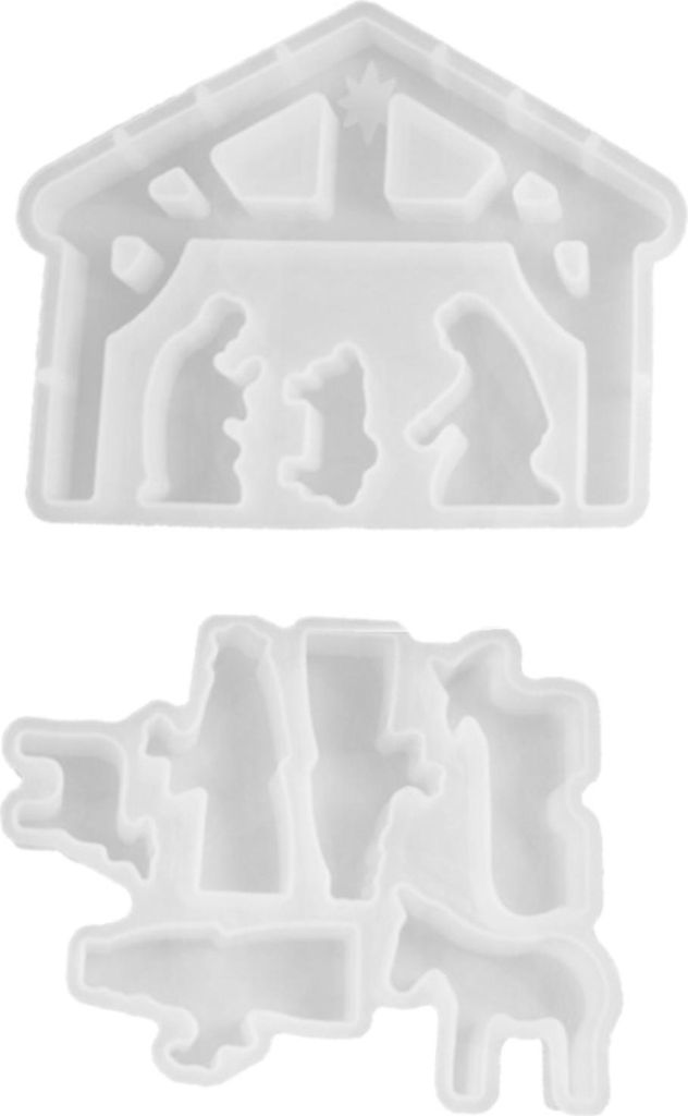 Silikon Giessformen, Silikon Gießform Krippe, Krippenfiguren Silikonform, Krippe Gießform, Giessformen Silikon für Weihnachten DIY Handwerk, Ker...