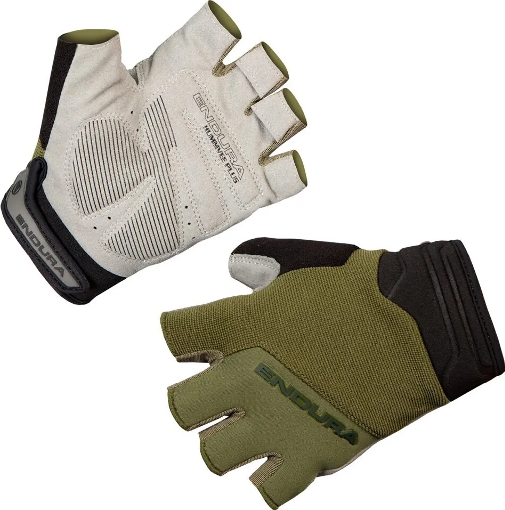 Gants de VTT vert olive Endura Hummvee Plus II avec grip gel