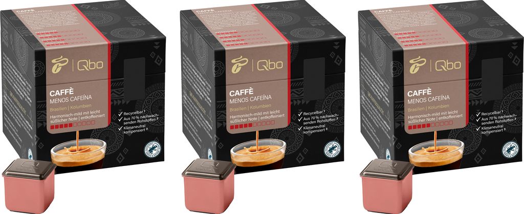Tchibo Qbo Caffè Menos Cafeína Premium Kaffeekapseln, 8 Stück