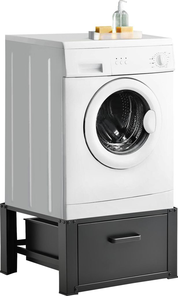 Telaio base per lavatrice con cassetto 63x54x31cm Nero Immagine del prodotto 