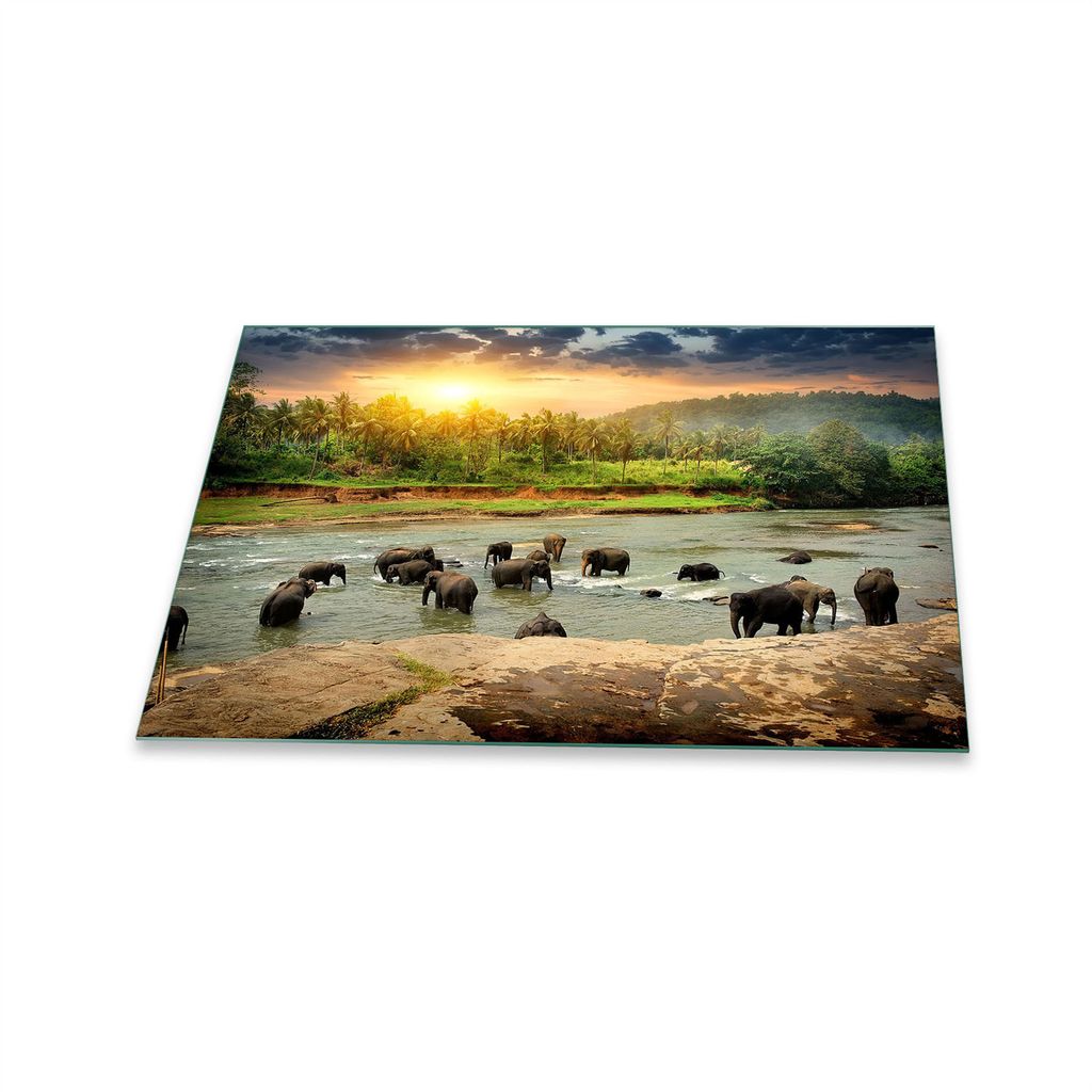 Herdabdeckplatte Glaskeramik 1 Teilig 80x52 Natur Grün Abdeckung Glas Spritzschutz
