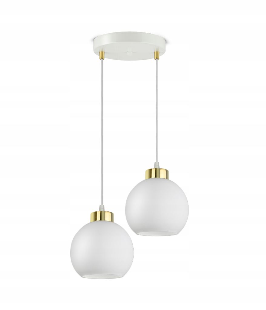 Lampa Wisząca Sufitowa Żyrandol Biała Szklane Kule White Zdjęcie produktu 