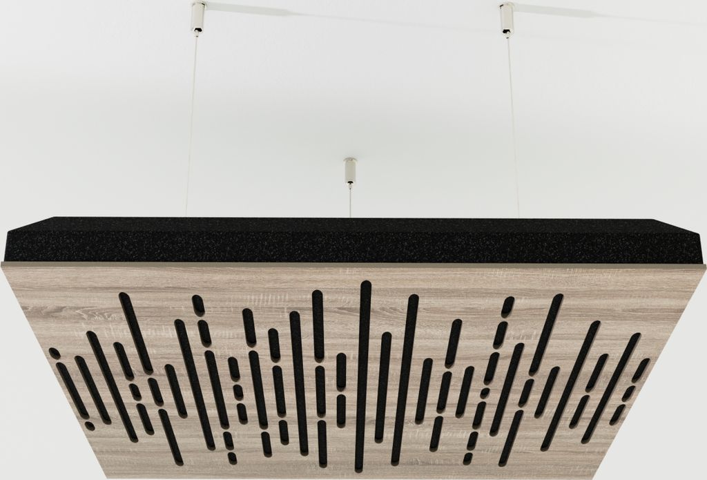 2-Stück Akustik Deckenpaneele «WAVE-C» mit Montageset | Absorption - Diffusion - Reflexion - Schalldämmung - Isolierung | Acoustic Cloud Panel ...