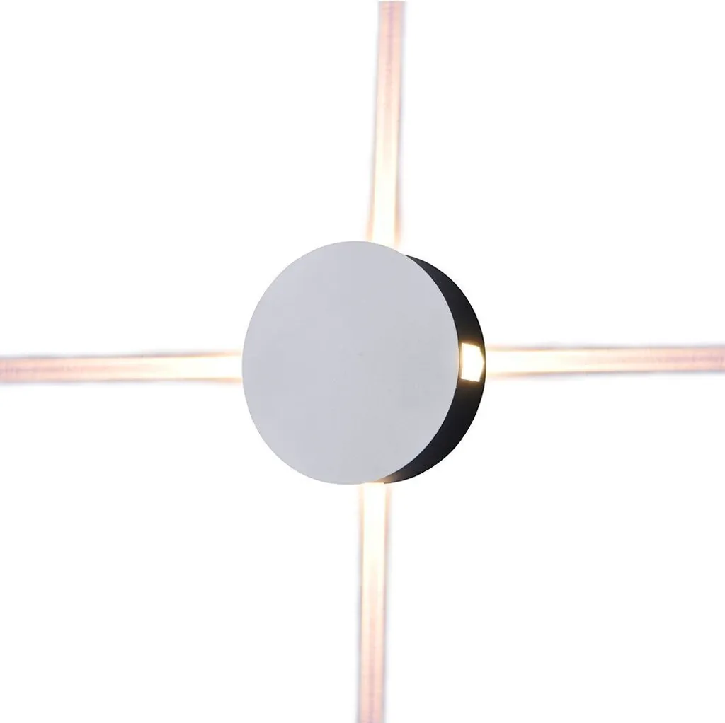 Luminaire mural extérieur LED rond blanc étanche pour façade