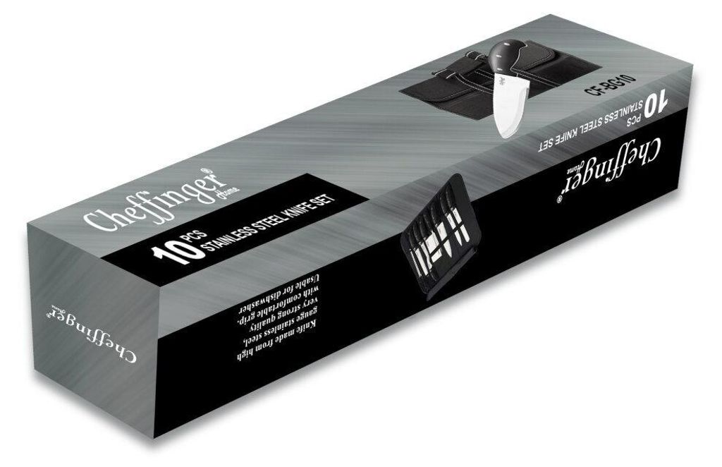 Cheffinger 10-teiliges Messer-Set aus Edelstahl mit