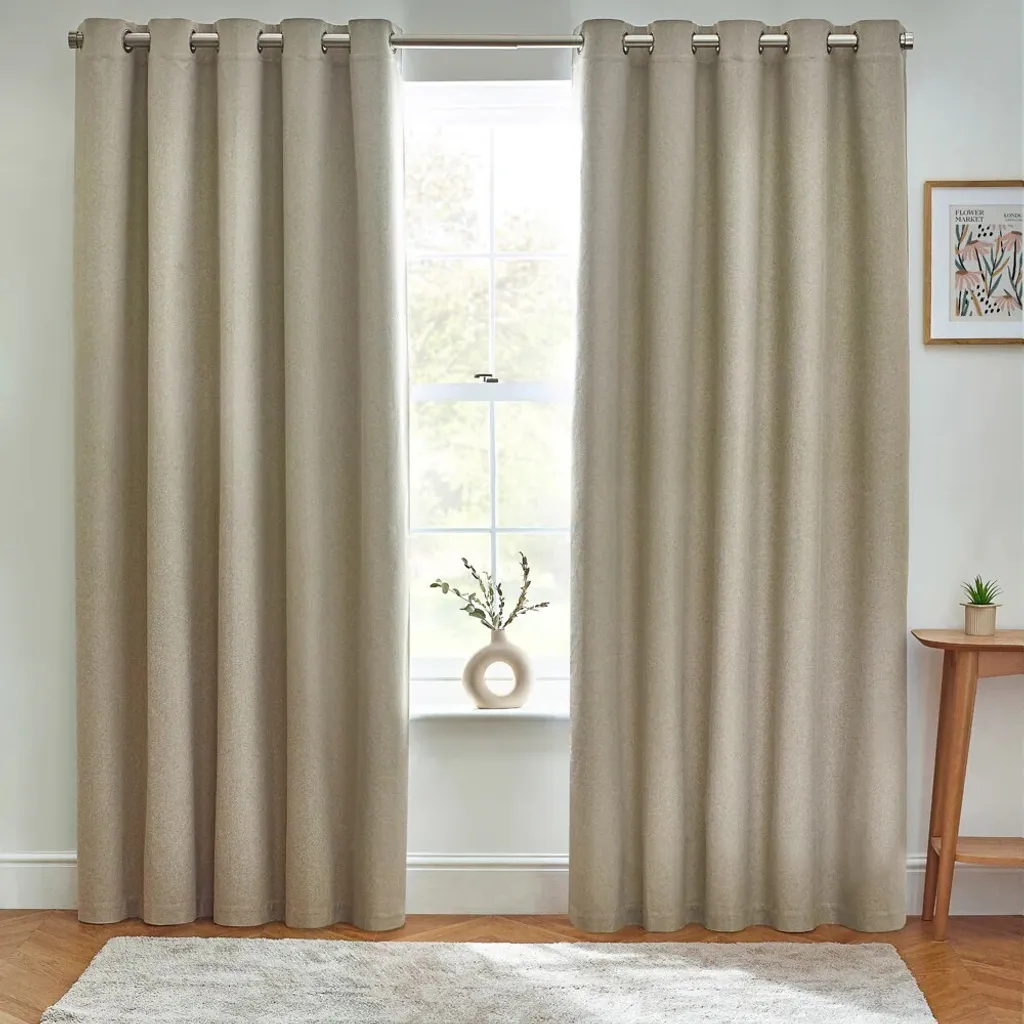 Rideau Dawn naturel RV3271 en tissu texturé à œillets 168x229 cm