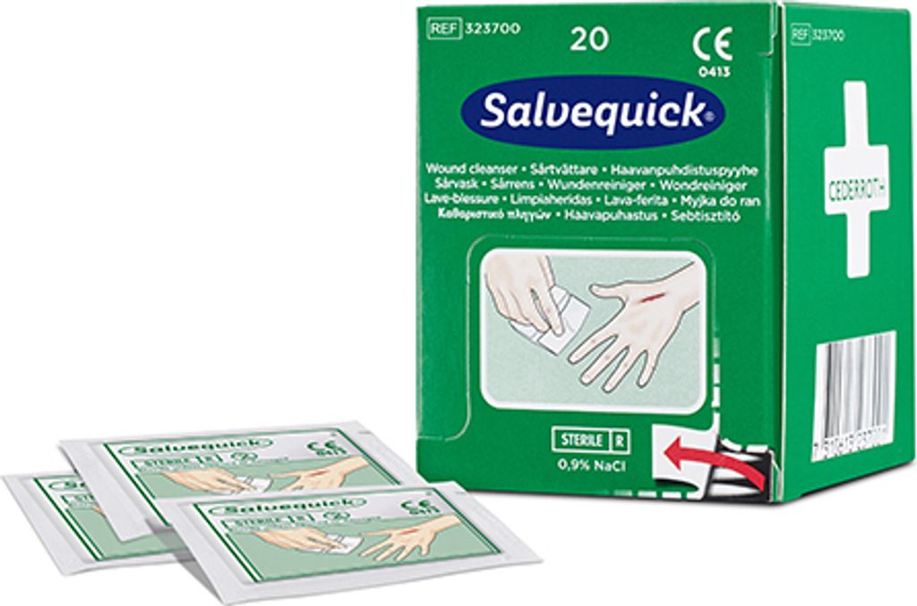 Salvequick-Wundreinigungstücher Box à 20 Stück Karton à 20 Stück | Packung (20 Stück)