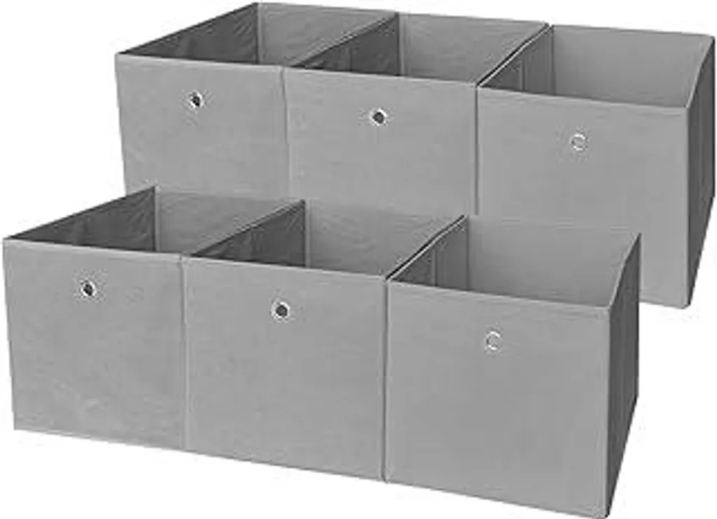 Set 6 Contenitori in Tessuto Grigio per Armadio: Sistema di Riordino