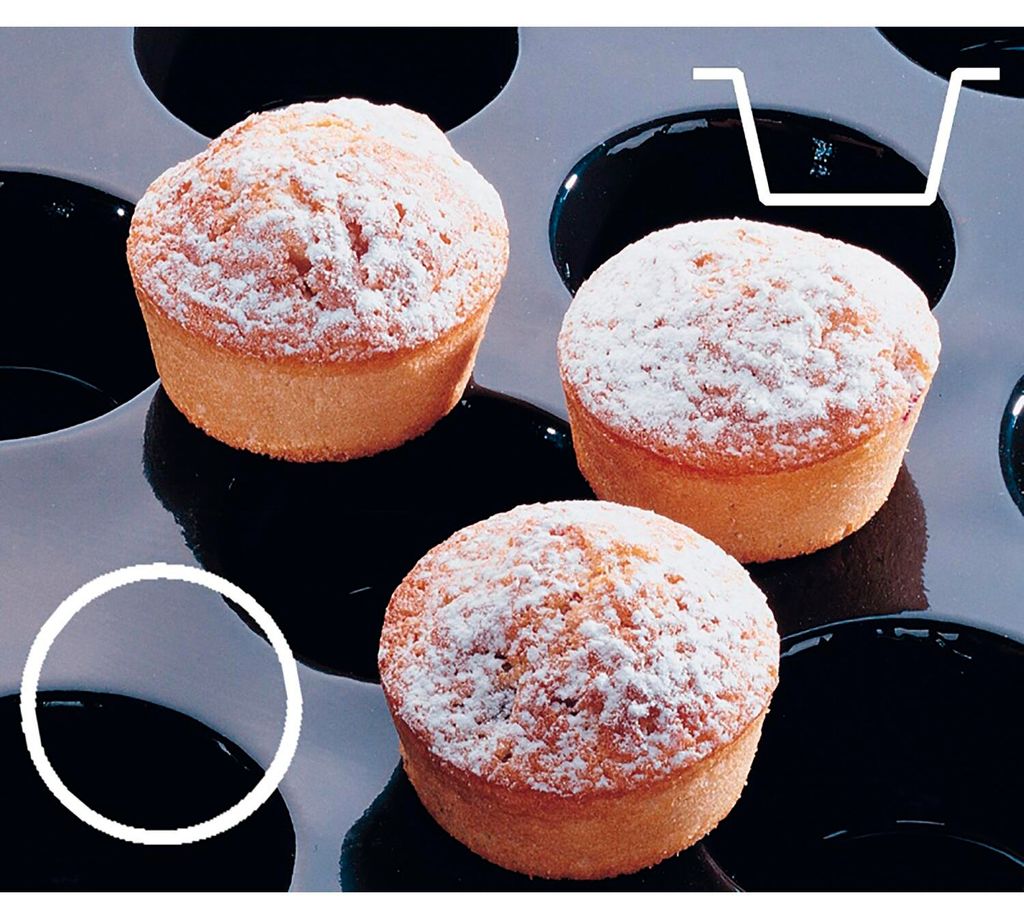 CONTACTO Silikon-Backmatte Mini-Muffins, Höhe: 30 mm