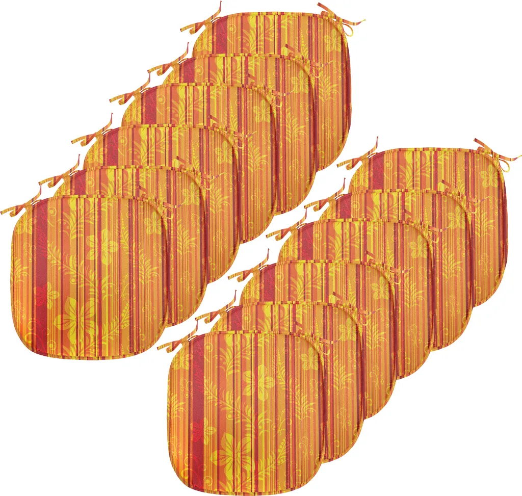 Cuscini Sedie Floreali Impermeabili 40x40 | Set 12 ABAKUHAUS Arancio