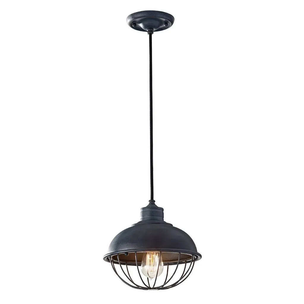 Lustre suspension industrielle fer forgé antique Feiss Urban Renewal