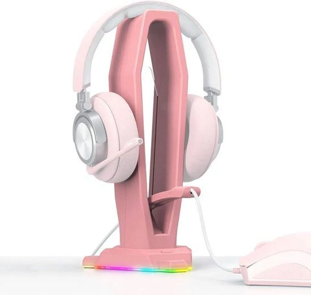 Pack Gaming Rose Tapis de Souris RGB et Multi-Prises 4 USB pour Bureau