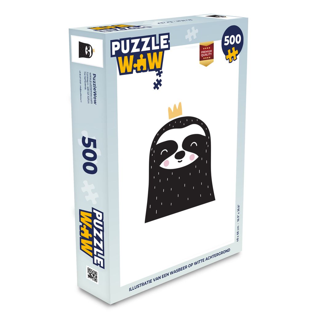 MuchoWow Puzzle 500 Teile Faultier - Illustration - Krone - Kinderzimmer - Denken - Spiel - Toy