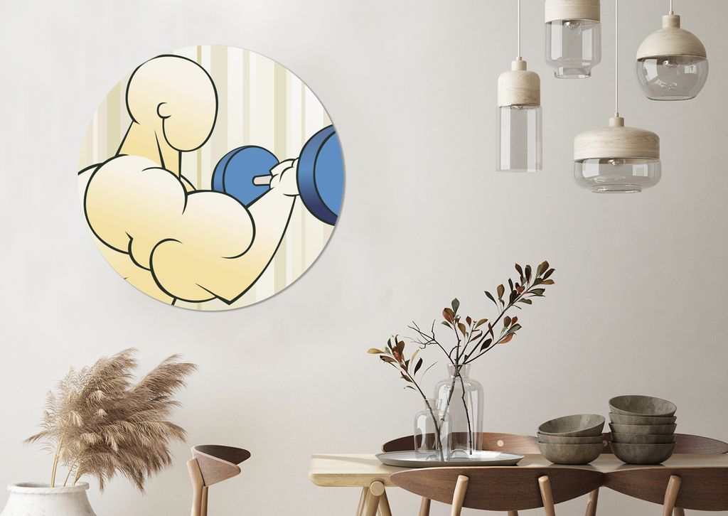 MuchoWow - Mauerkreis - Wandbilder - Runde Bild - Bild aus Aluminium - Schlafzimmer - Wohnzimmerdekoration - Wand Dekoration