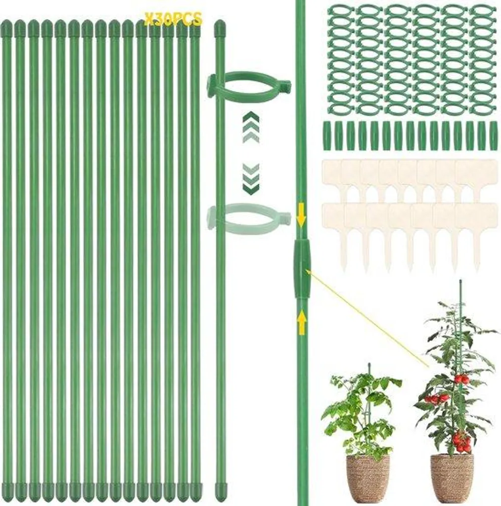 Tuteur pour orchidées et plantes de 30 cm - Support bambou naturel x10