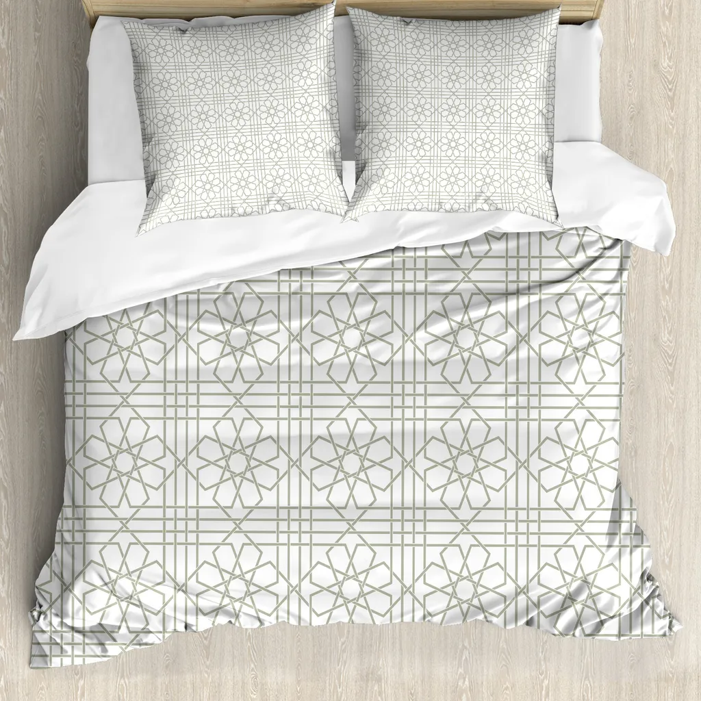 Set Copripiumino Mosaico Grigio ABAKUHAUS 155x220 Microfibra Premium
