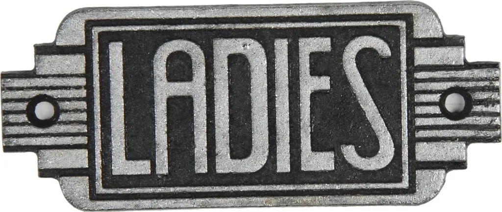 Plaque en fonte Ladies style rétro vintage pour signalétique de porte