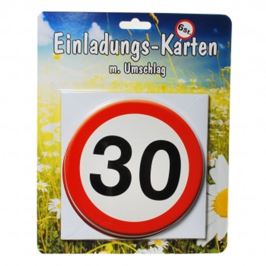 1 Set Einladungskarten mit Umschlag zum 30. Geburtstag
