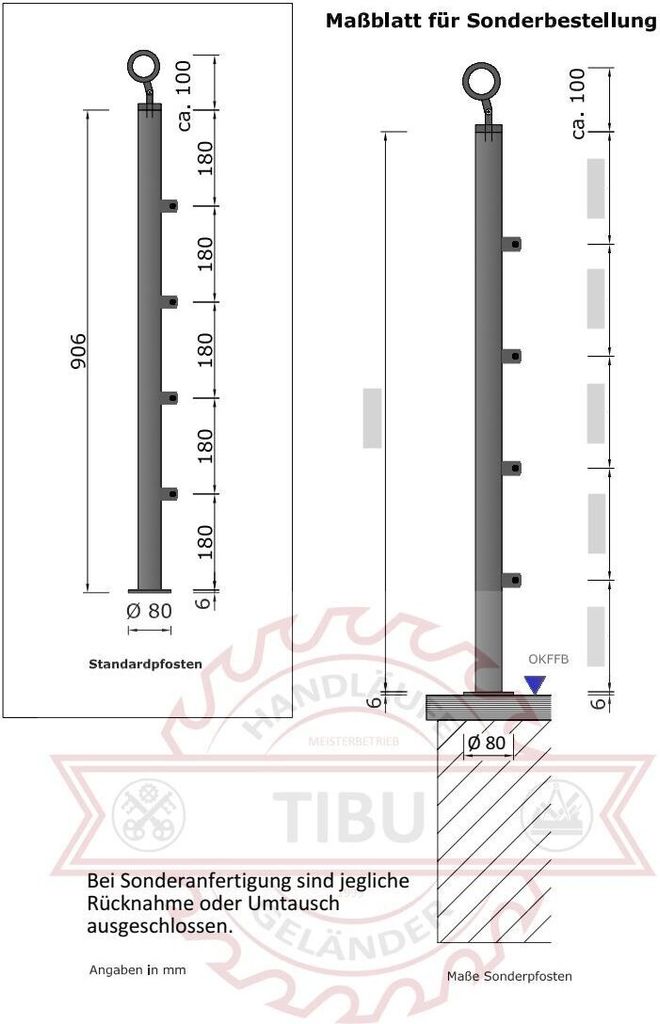 TIBU Edelstahl Geländer Aufmontage mit Eiche Handlauf und waagerechten Streben für Balkon Terrasse Treppe mit 4 Streben einzelner Pfosten