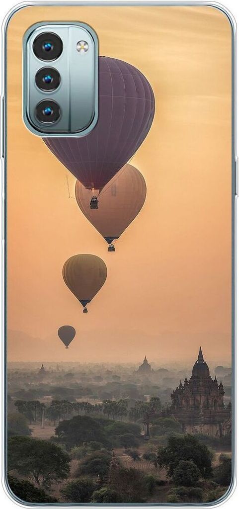 König Design Hülle kompatibel mit Nokia G11 Kunststoff Soft Handyhülle - Handy Case Heißluftballons