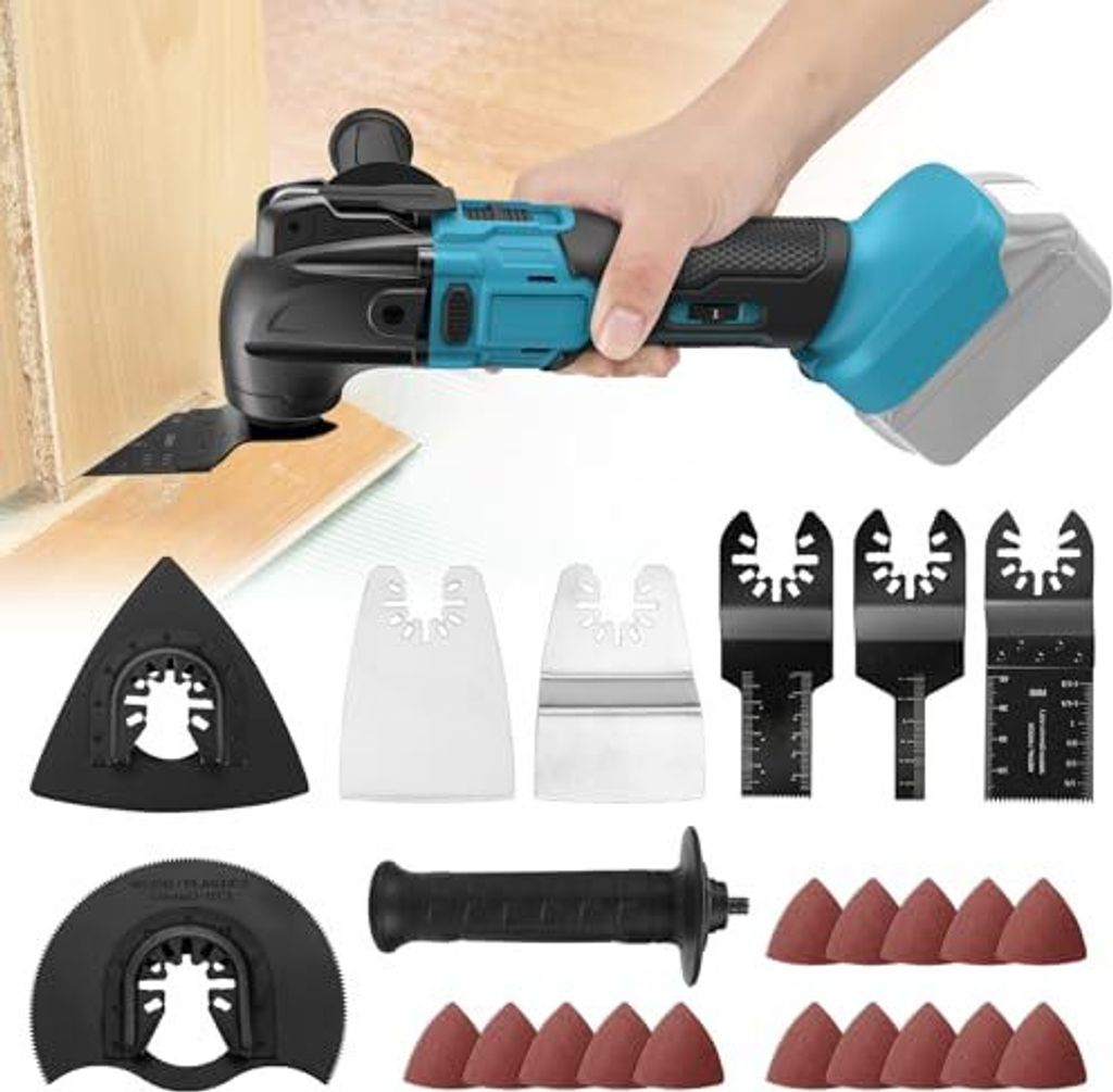 Wingfly-Batterie Multifunktionswerkzeug Makita 18 V, oszillierende Multitool 6 einstellbare Geschwindigkeiten (Vibrationsgeschwindigkeit 8500-21000 mi