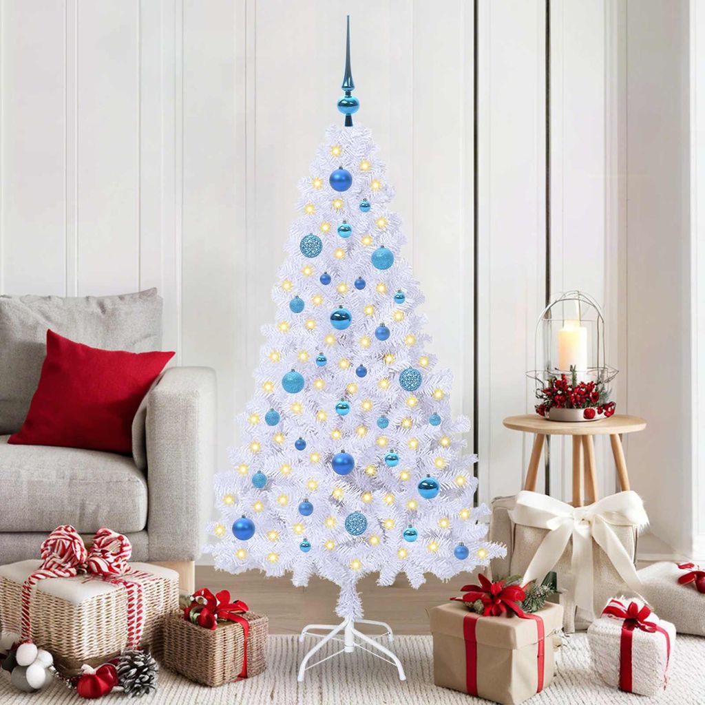 "Schlussverkauf" Künstlicher Weihnachtsbaum(1 pc) - Kunstbaum/Tannenbaum - Weiß 150 cm PVC und Stahl C8100