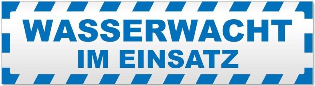 Kiwistar - Autoaufkleber - Blau - 20 x 5,3 cm - Wasserwacht im Einsatz gestreift - Hinweis Aufkleber Sticker für Auto, Kfz, Fahrrad, PKW, LKW
