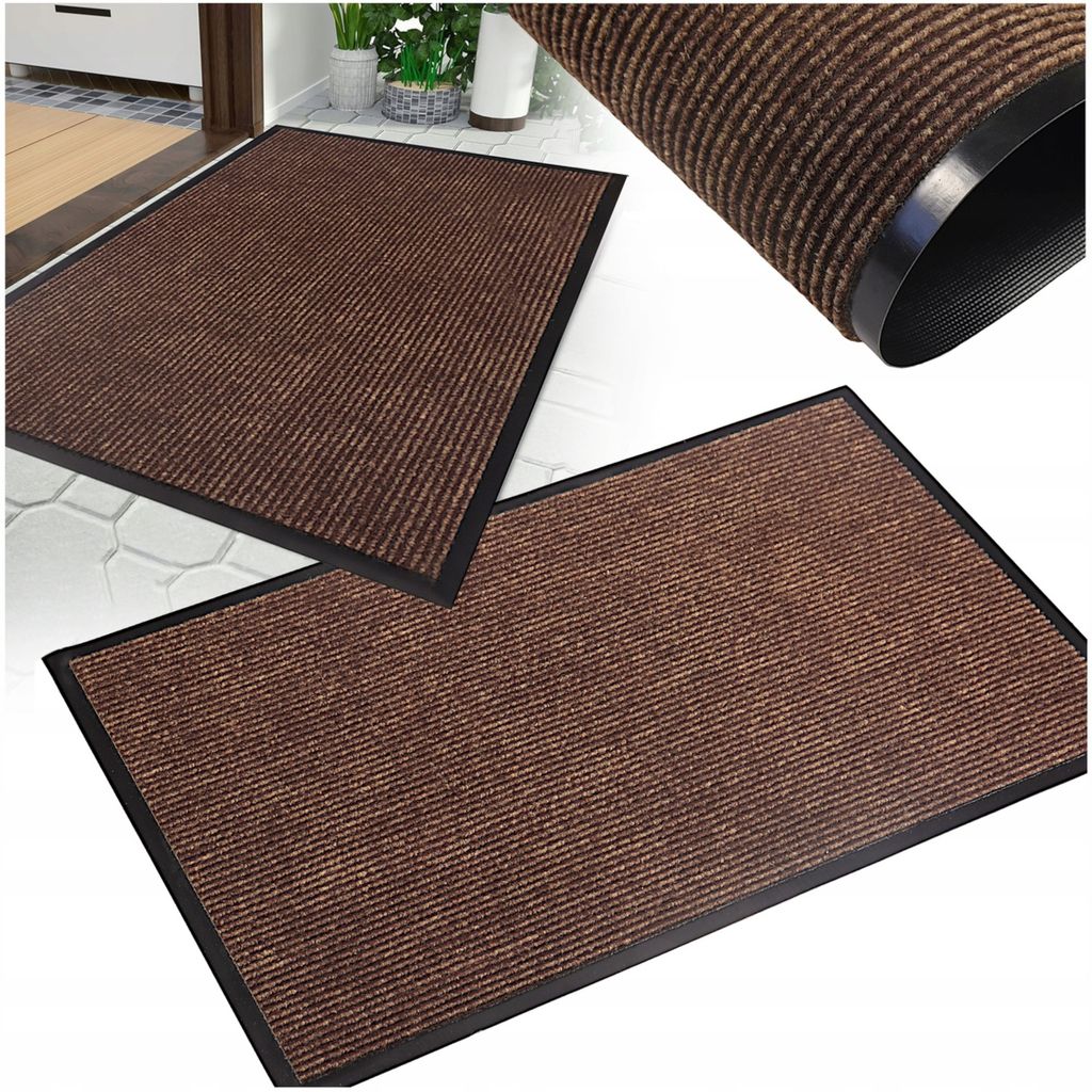 Schmutzfangmatte Braun 50x80 cm für Innen & Außen – Waschbar, Rutschfest, Robust, Saugfähig & Wetterfest