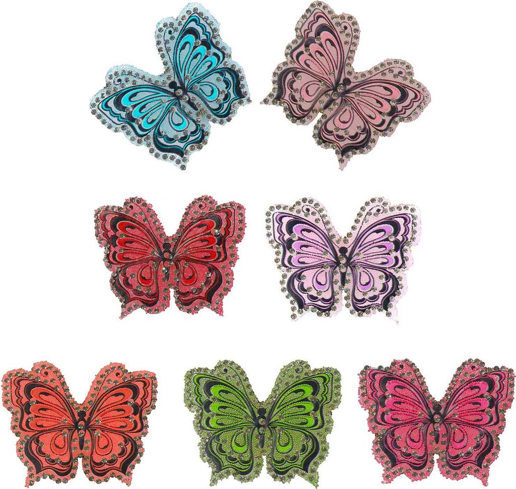 1 x Schmetterling Aufbügler, Applikation, 47x60mm, Steine geschliffen, Farbwahl, Farbe:koralle