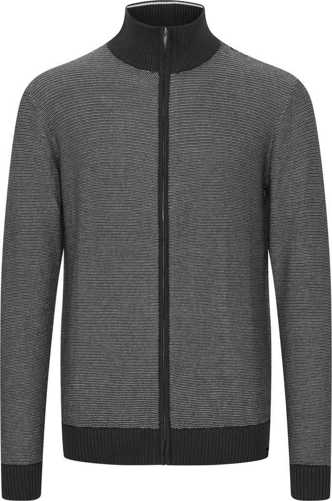 FQ1924 FQLewis Herren Strickjacke Cardigan Feinstrick mit Stehkragen und Reißverschluss Meliert