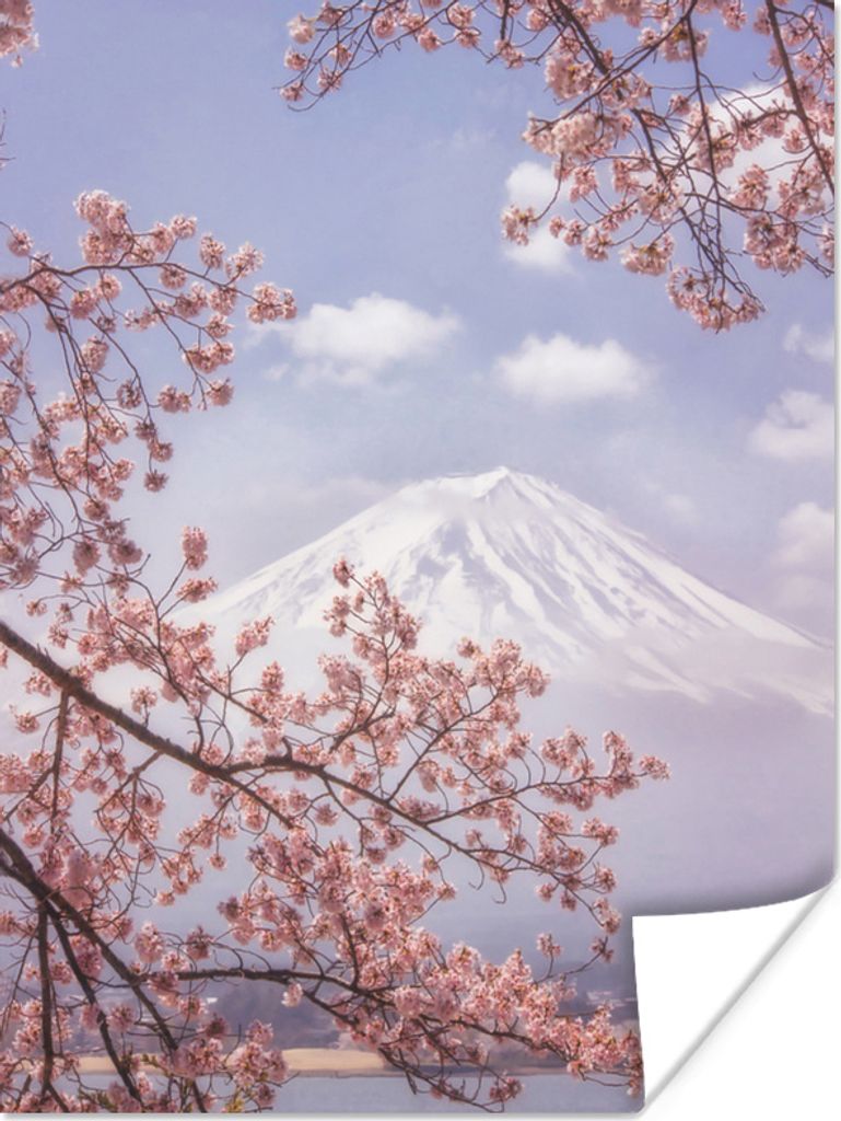 MuchoWow Poster Frühling - Blüte - Berg 30x40 cm - Wandplakat - Poster Kinderzimmer