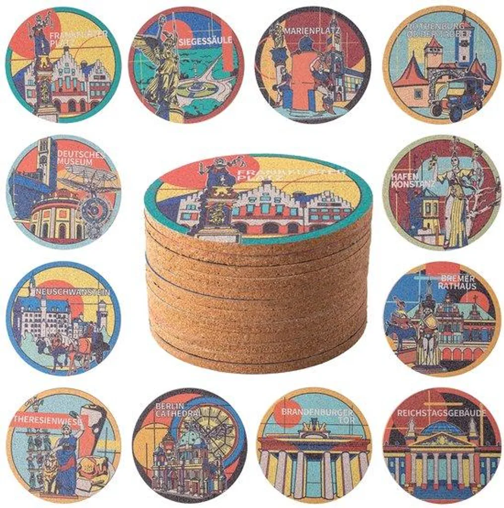 Sous-verres en liège épais 10cm - Bordure lisse et haute absorption