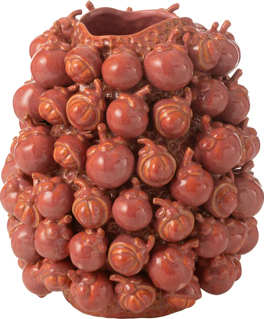 Petit Vase Décoratif en Céramique Botanica J-Line Coloris Cuivre Rose