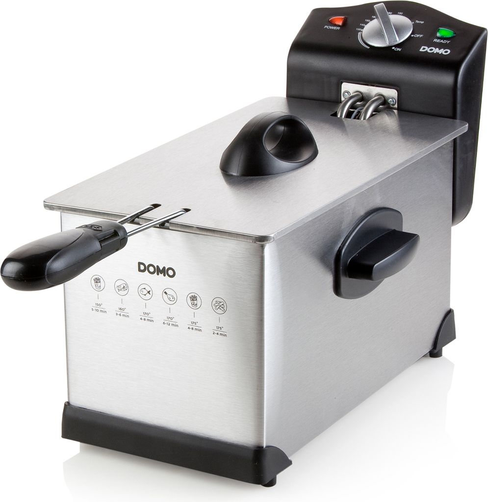 Domo DO514FR, Fritteuse, 3 l, 130 °C, 190 °C, Edelstahl, Produktbild 