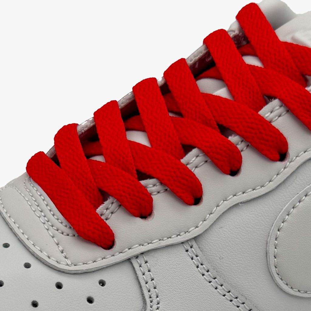 Flache Schnürsenkel Red für Nike Air Force 1, Jordan & Adidas – Sneaker Flatlaces Schuhbänder -160cm