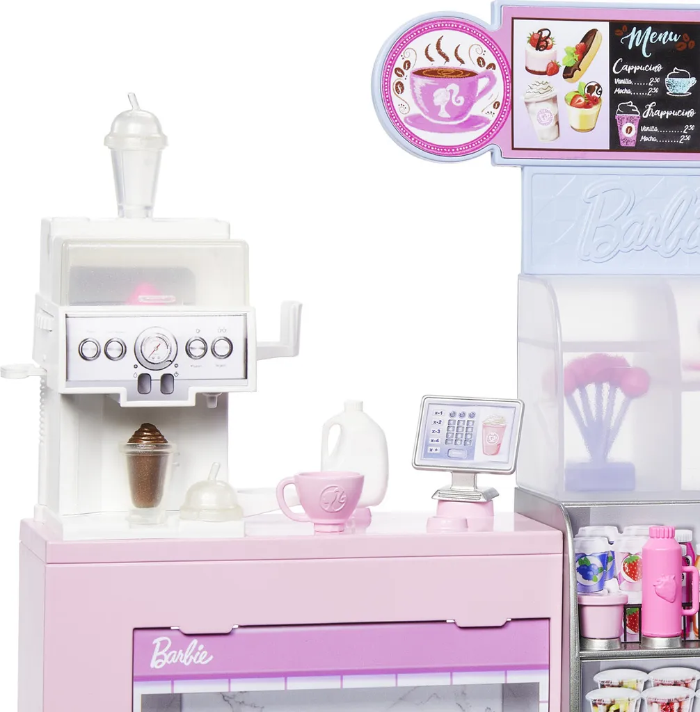 Barbie Café Coffret Métier avec machine à expresso et tenue thématique