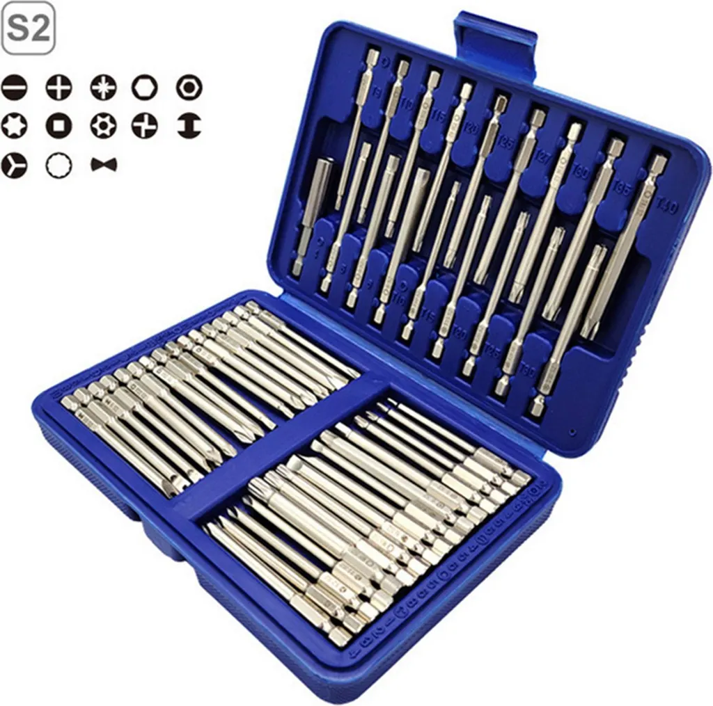 Embouts Longs pour Zones Difficiles - Set de 50 Pièces 75mm avec Boîtier