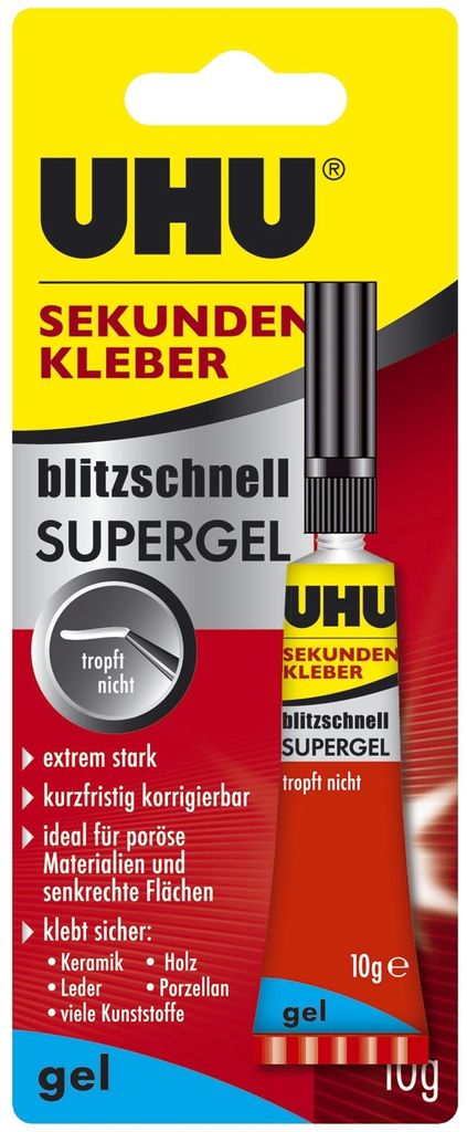 UHU Sekundenkleber blitzschnell SUPERGEL 10 g in Tube