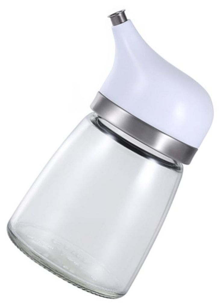 INF Edelstahl Glas Ölspender 140ML hitzebeständig tropffrei für Küche Weiß