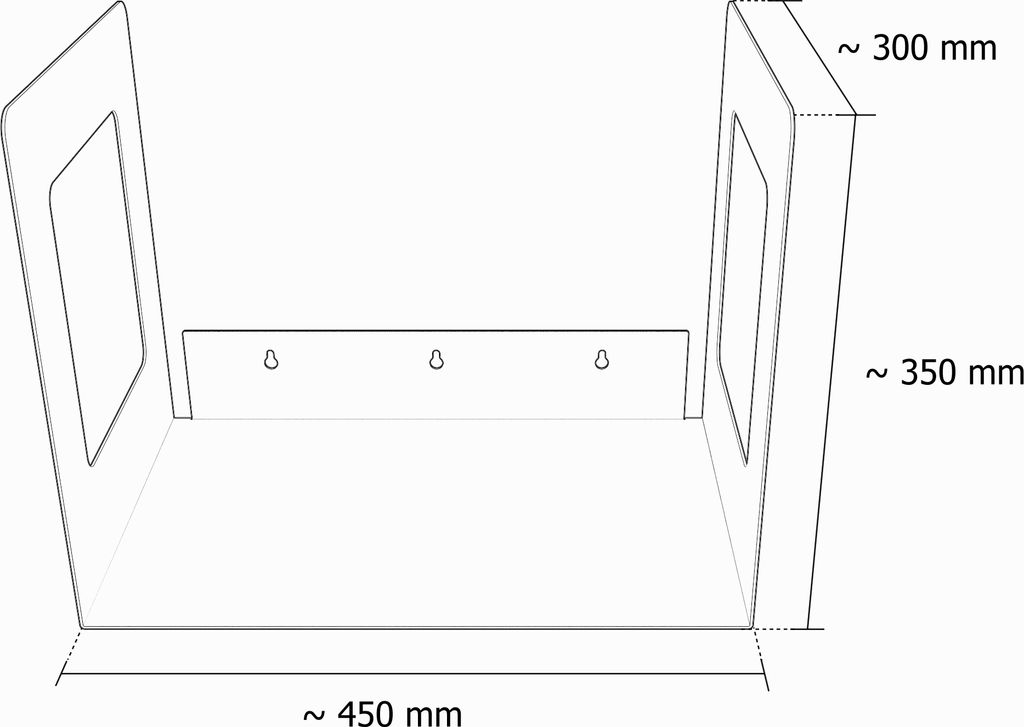 Kaminholzregal Kaminholzständer Massiv Wandmontage Pulverbeschichtet, Design:Schwarz Wand Hängend