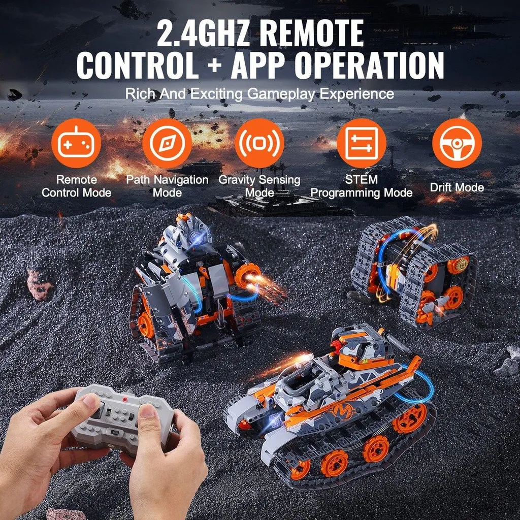 Kit Robotica Educativo STEM 5 in 1 Bambini - 554 Pezzi App Control - 5