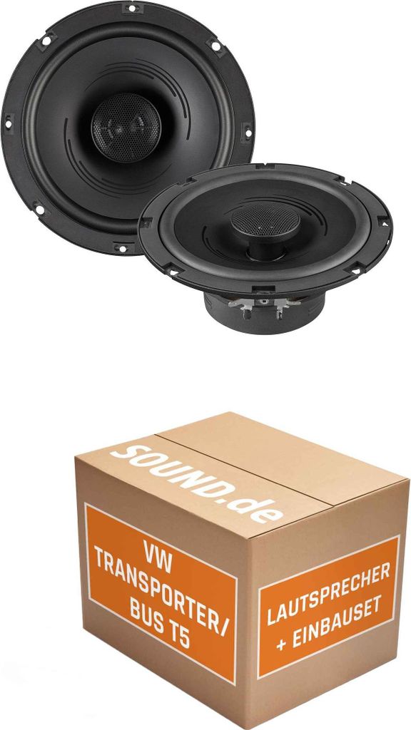 Lautsprecher Boxen Einbaupaket vorne Helix PF C165.2 passend für VW T5/T6 | 2x Tief-Mitteltöner mit integriertem Hochtöner 120W MAX