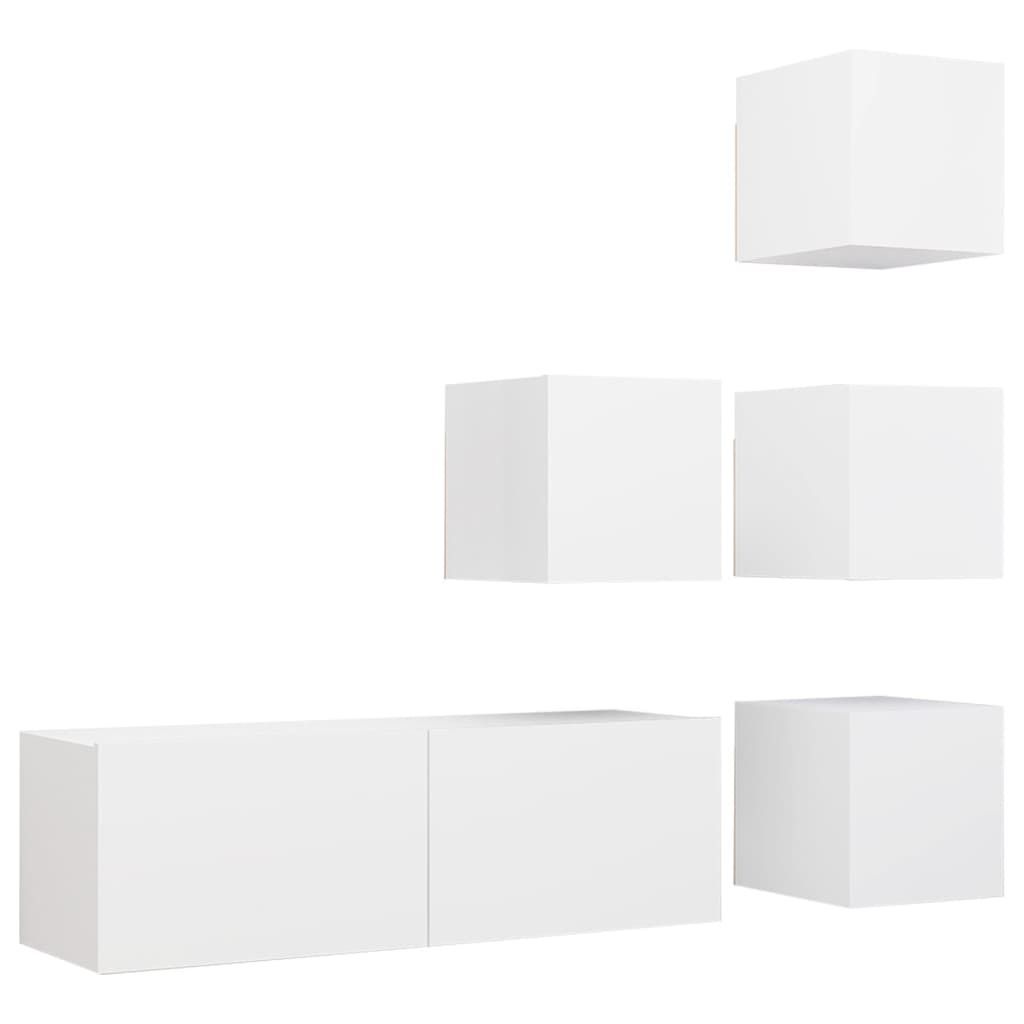 5-tlg. TV-Schrank-Set Weiß Holzwerkstoff