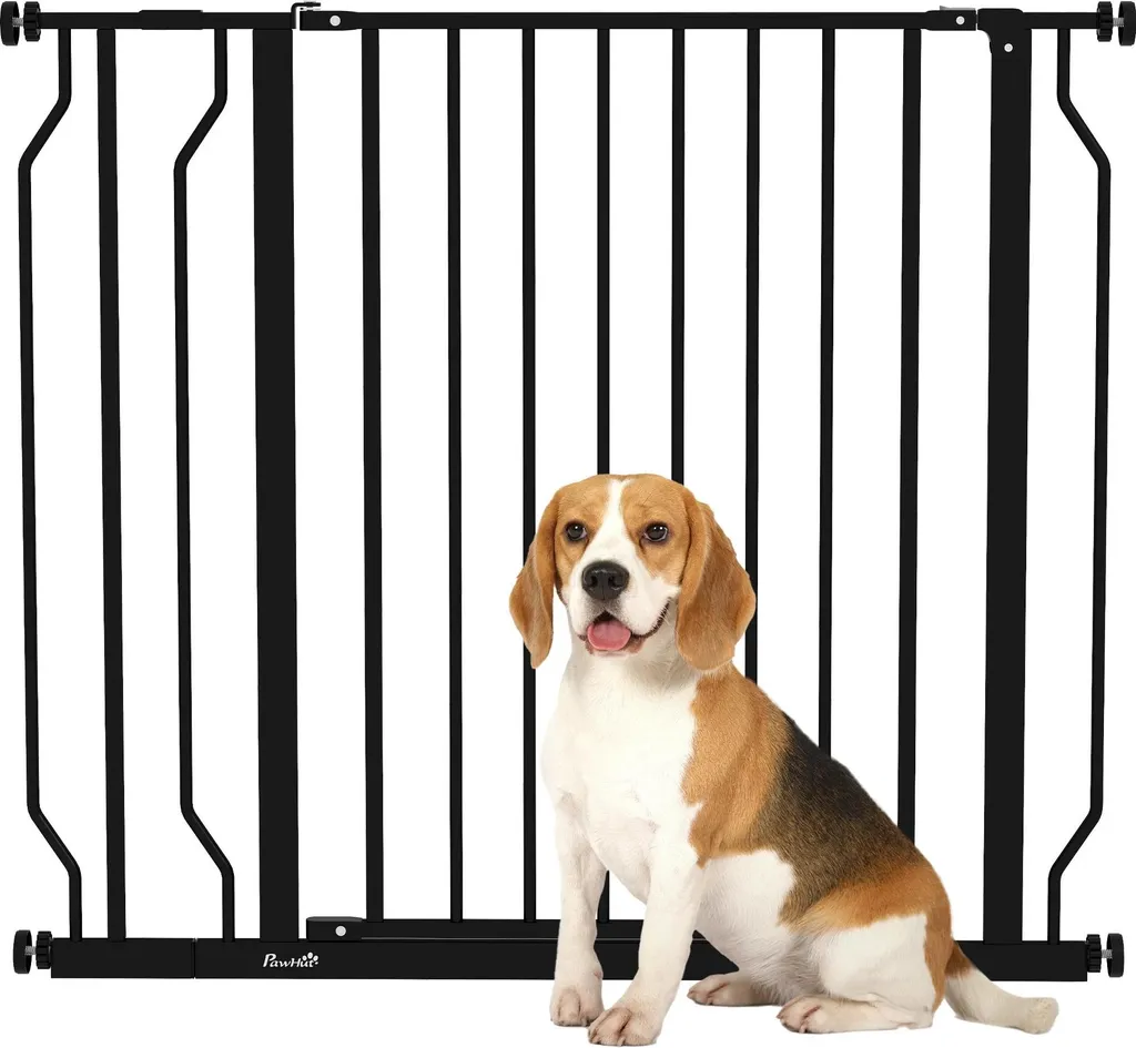 Barrière de sécurité animaux extensible 75-95 cm noire sans perçage pour porte
