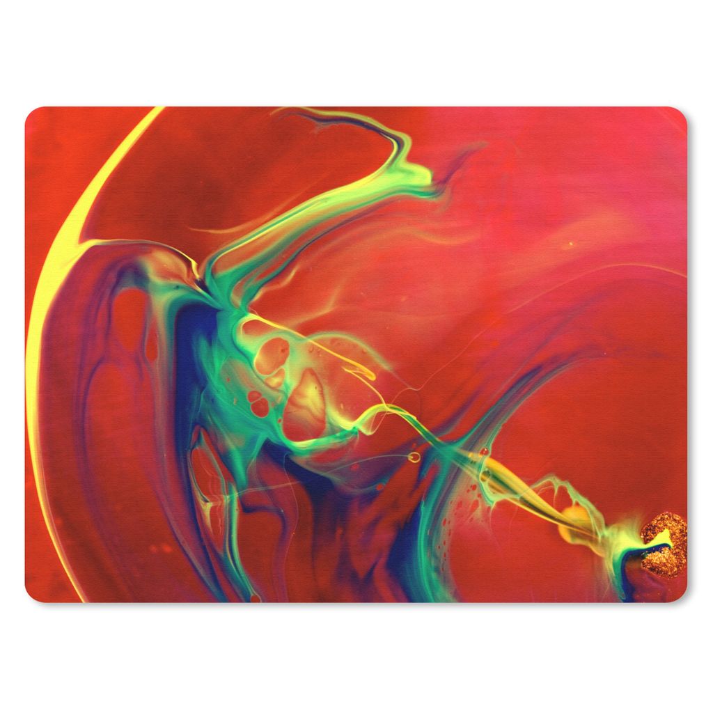 MuchoWow Mauspad Mousepad Kunst - Tinte - Farben - Psychedelisch 40x30 cm - Mousepads - Maus Mat - Pad - Mausunterlage - Anti Rutsch