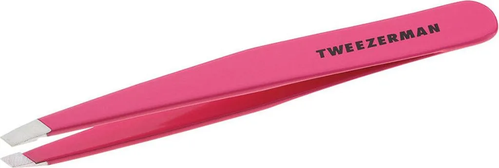 Pince à épiler inclinée Tweezerman Rose Géranium en acier inoxydable