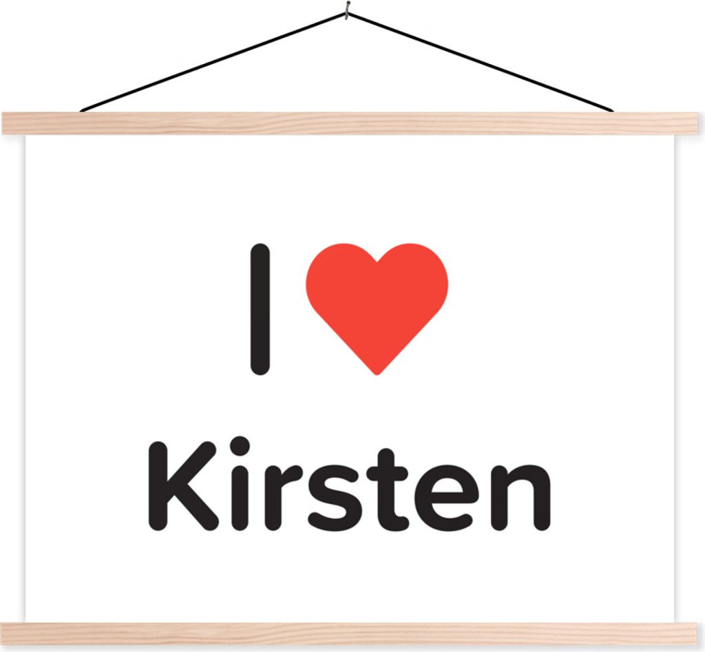 MuchoWow Textilposter Ich liebe - Kirsten - Mädchen 60x45 cm mit holzfarbenen Rahmen - Bild