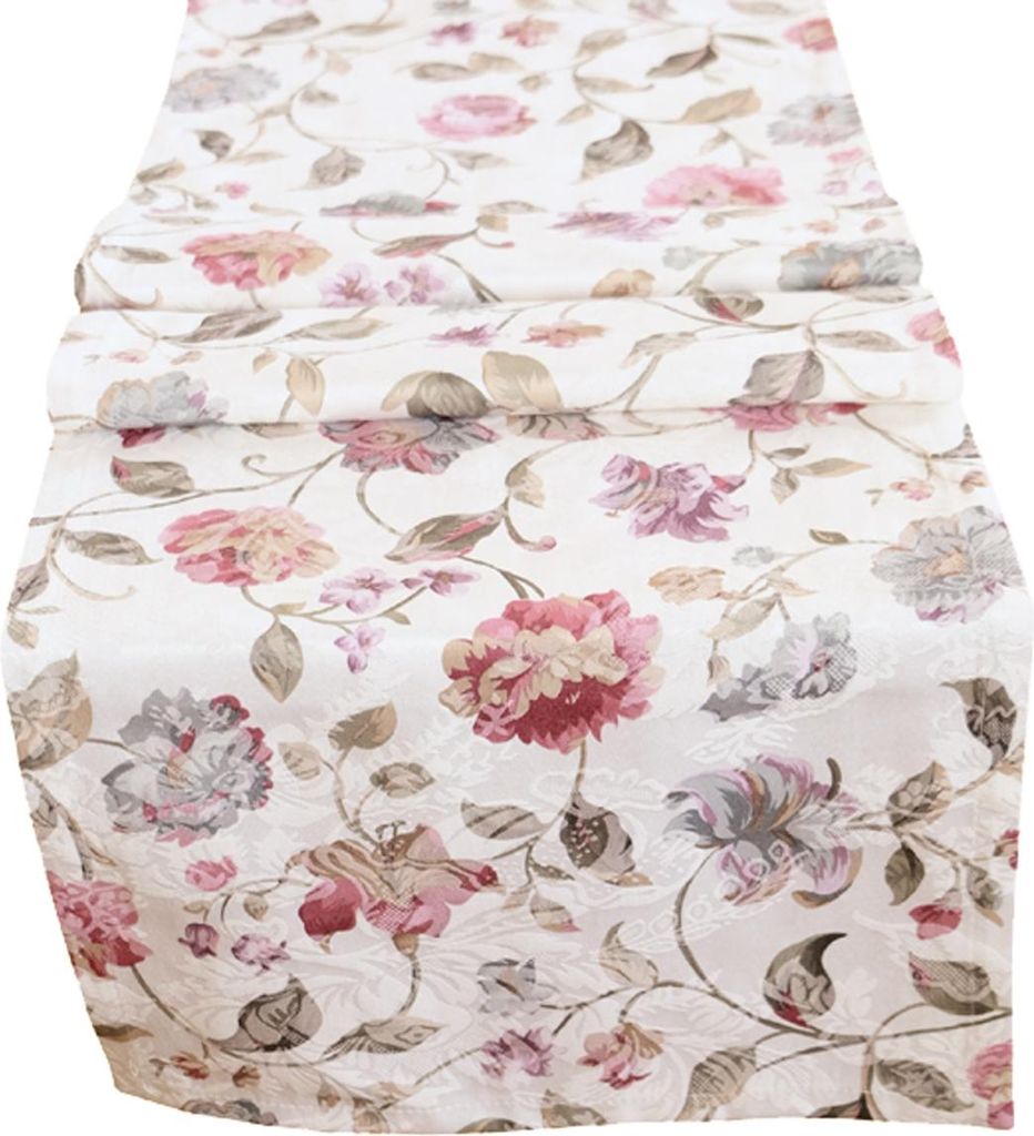 moderner Landhaus Tischdecke Tischläufer Blumen Country Chic Tischwäsche Typ312 Tischläufer 40x150 cm