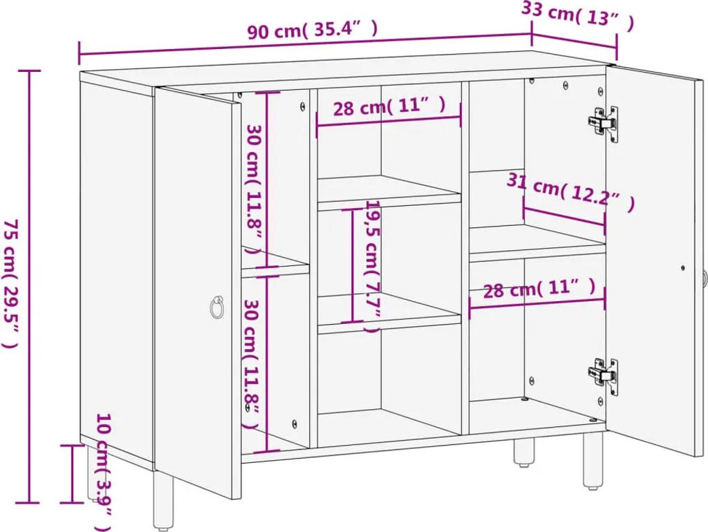 Console de rangement 90 cm pour optimiser les petits espaces de vie - 10